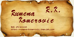 Rumena Komerović vizit kartica